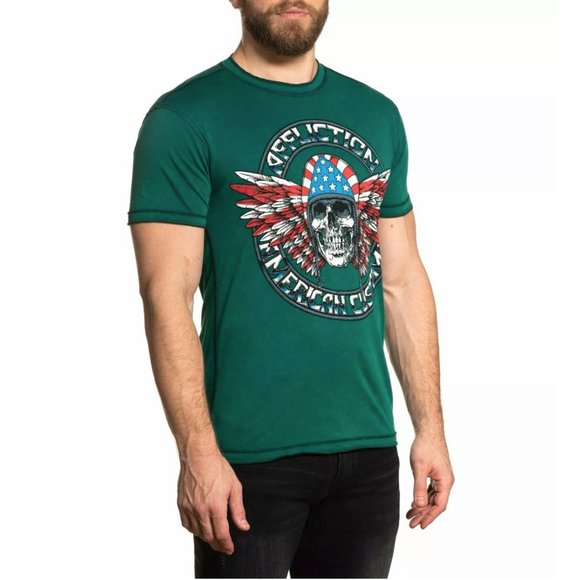AFFLICTION Men's T-Shirt S/S INTERSTATE Tee Black - Picture 9 of 12